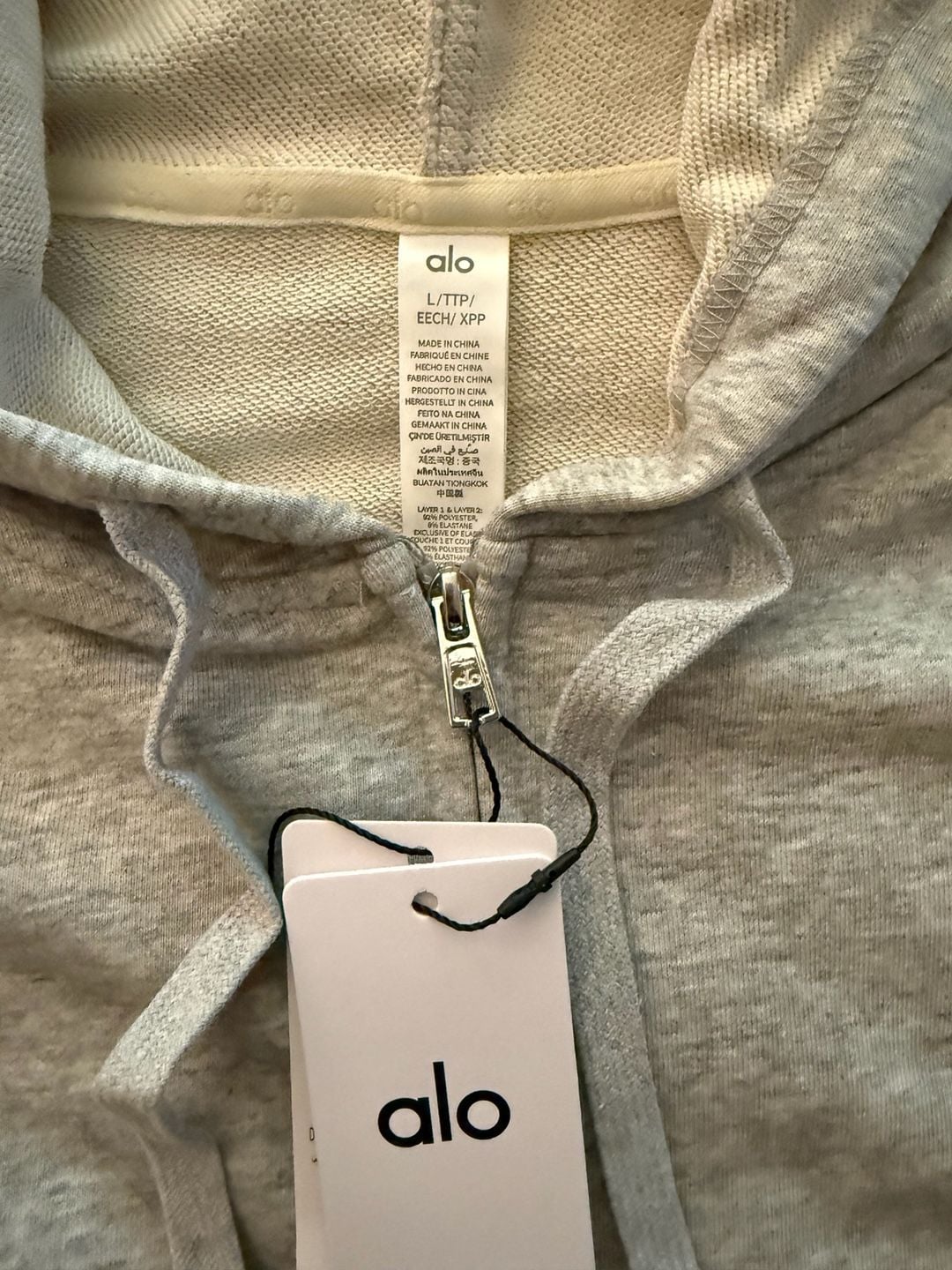 Alo Yoga Accolade Full-Zip Hoodie in Athletic Heather Grey 4