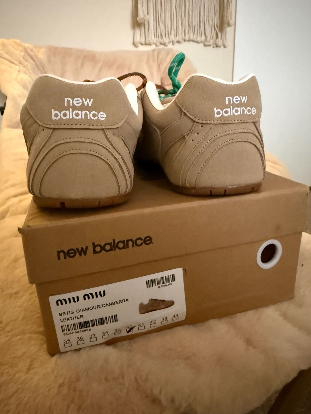 Miu Miu x New Balance 530 SL Suede Sneakers in Ecru 3