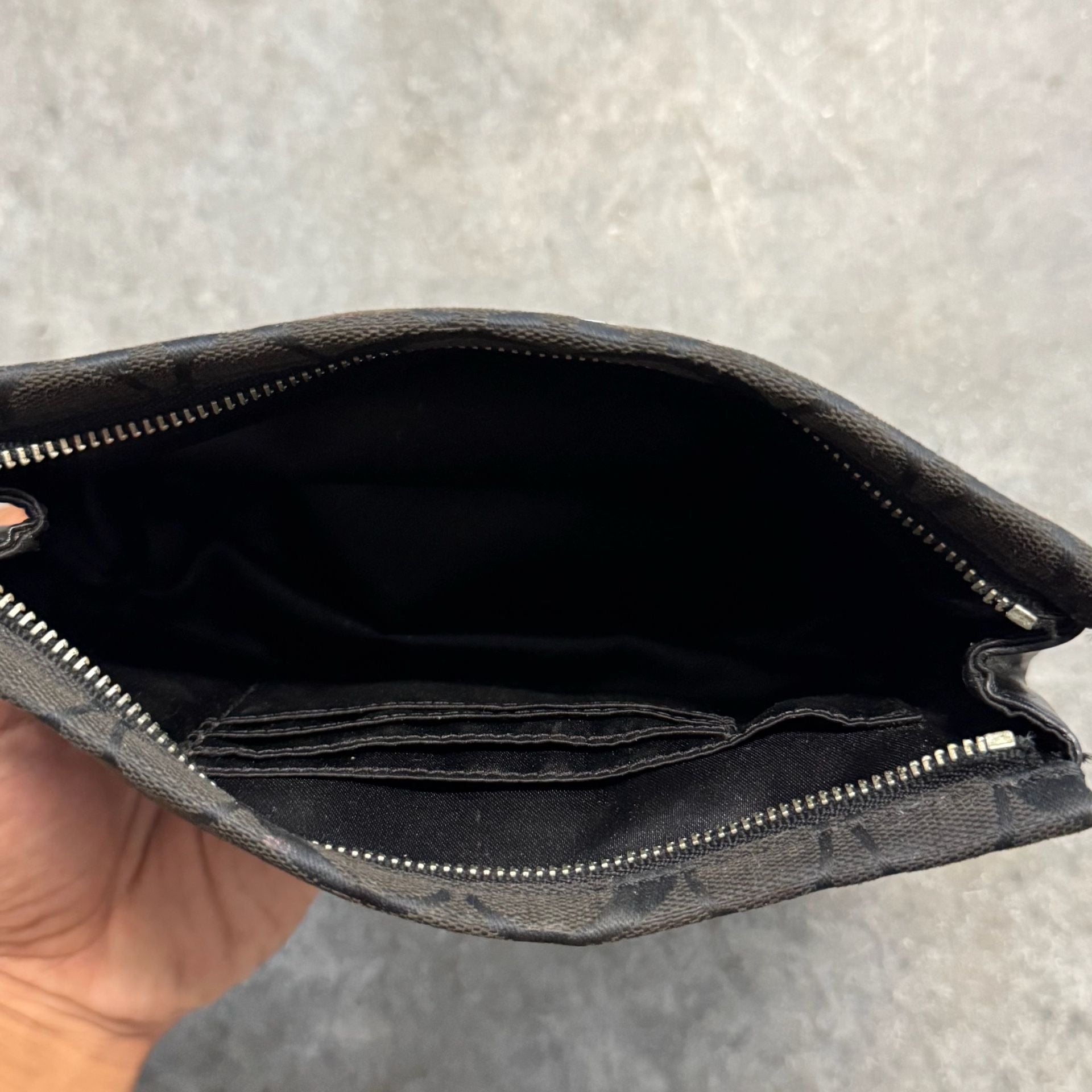 Coach Signature C Canvas and Leather Wristlet Pouch in Black 5
