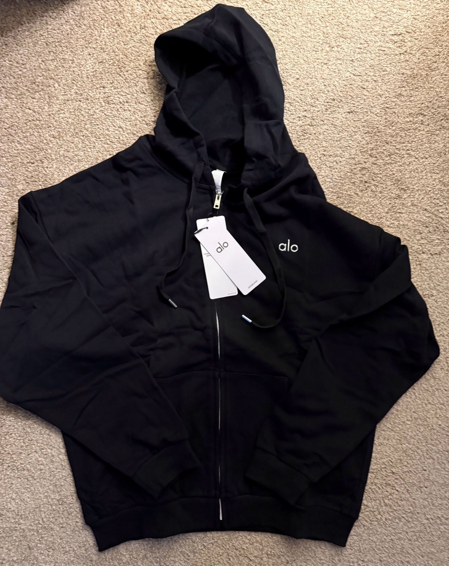 Alo Yoga Accolade Full Zip Hoodie in Black size Large 2