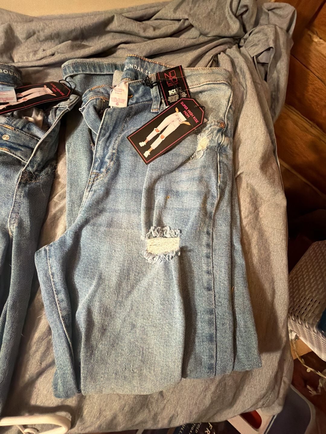 No Boundaries Super High Rise Distressed Mom Jeans 2