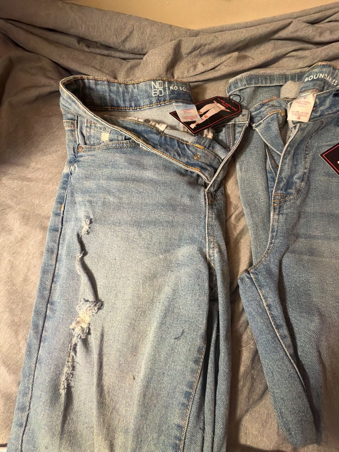 No Boundaries Super High Rise Distressed Mom Jeans 3