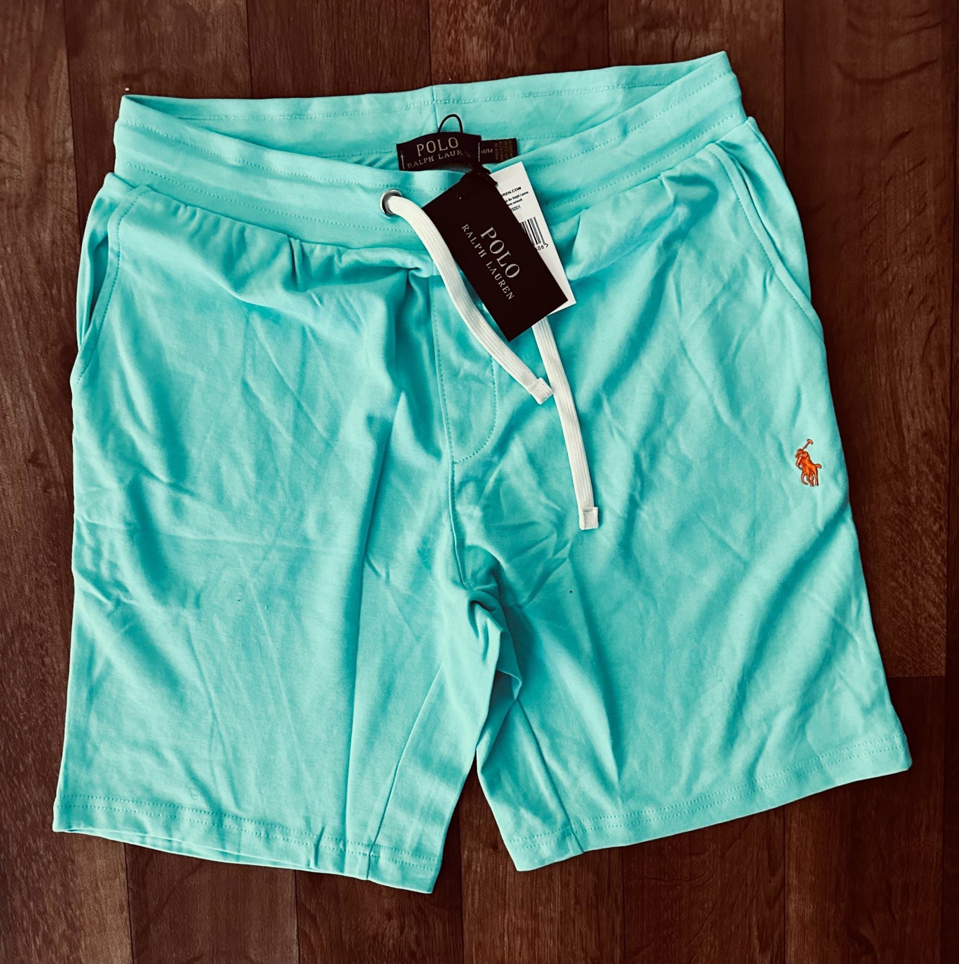Polo Ralph Lauren Men's Terry Drawstring Shorts in Aqua Blue size Small 2