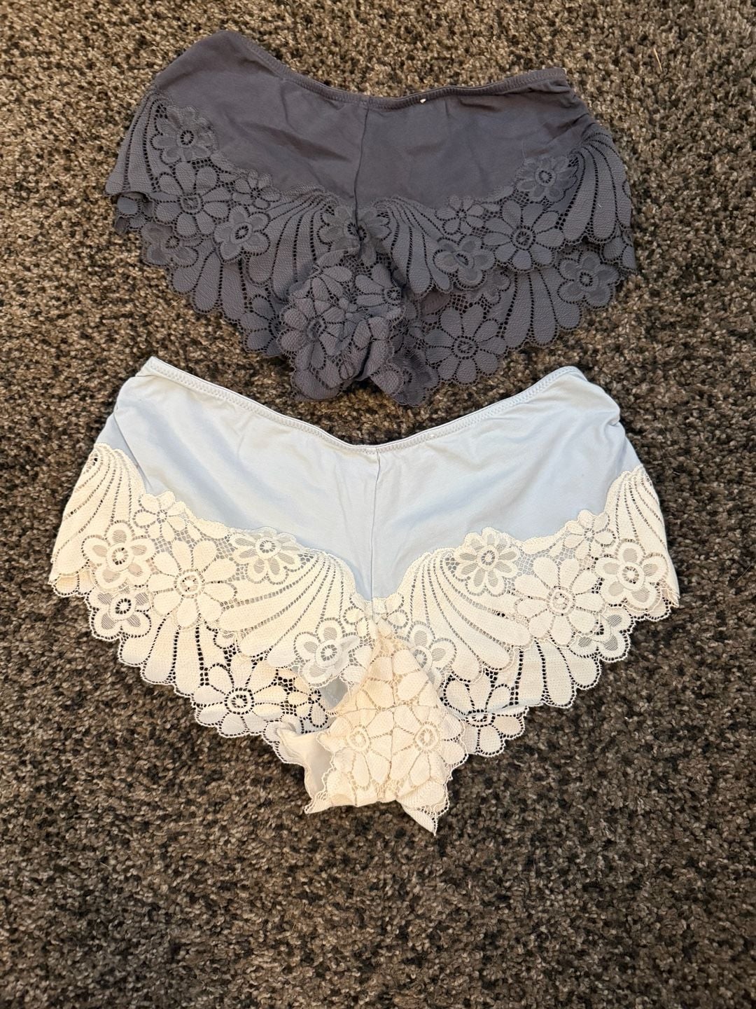 Colsie Women's Floral Lace Trim Cheeky Panties, Lot of 2 1