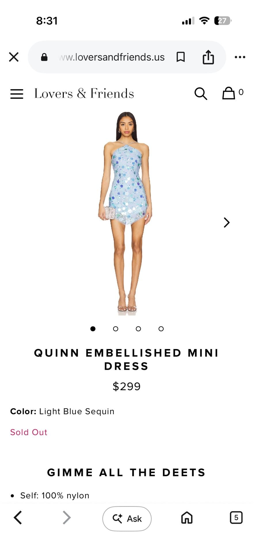 Quinn Embellished Mini Dress 2