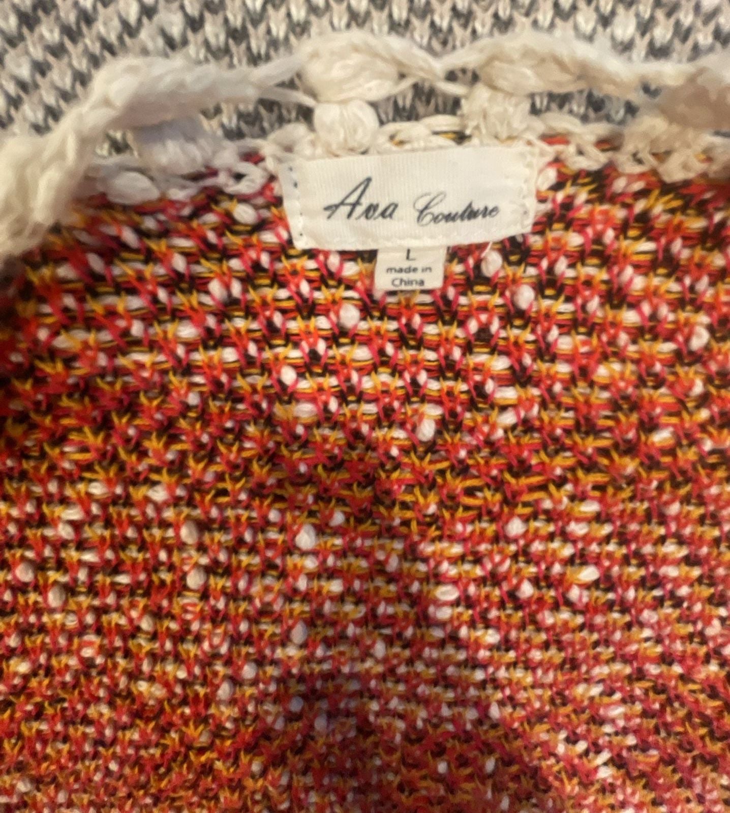Ava Couture Geometric Pattern Knit Open Front Cardigan Sweater 5