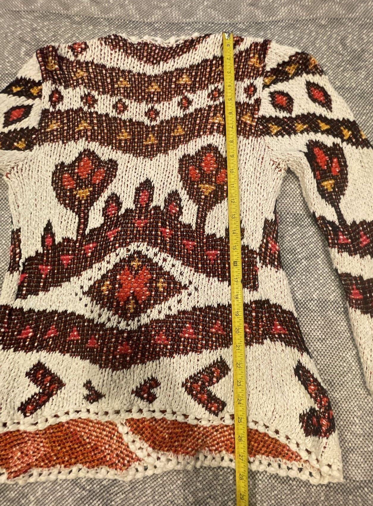 Ava Couture Geometric Pattern Knit Open Front Cardigan Sweater 9