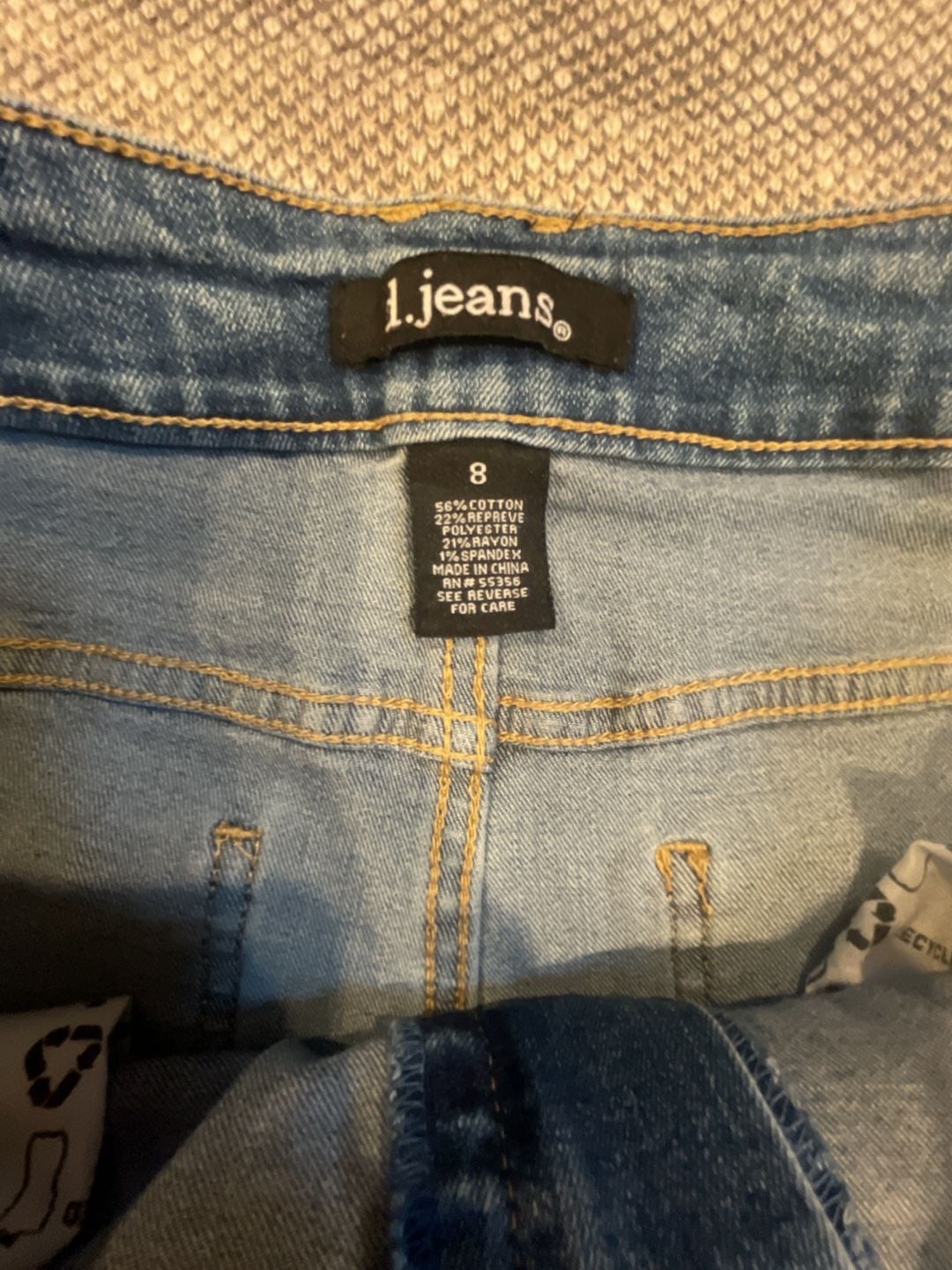 l.jeans Women's Mid Rise Rolled Hem Wide Leg Denim Jeans Size 8 3