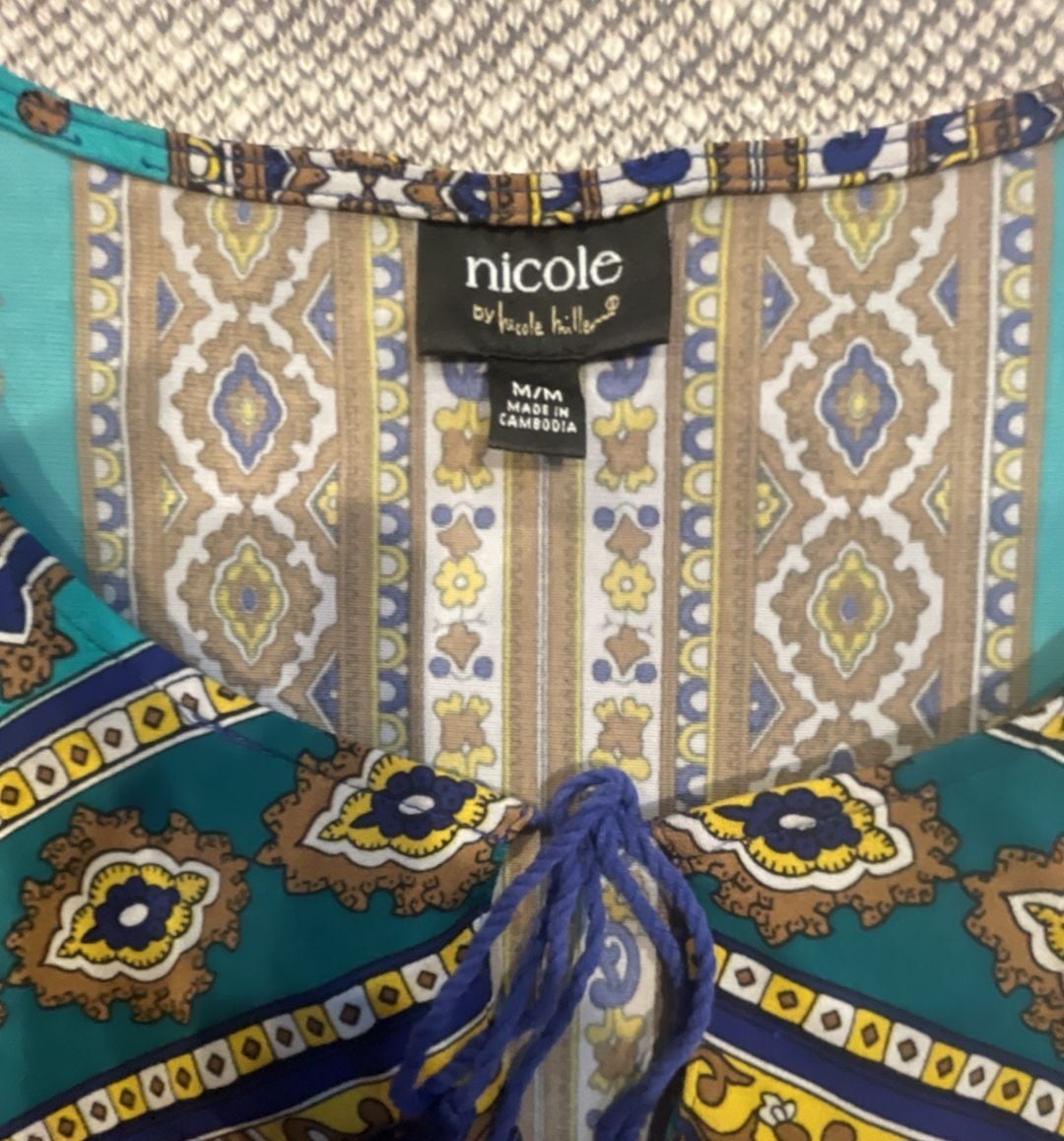 Nicole by Nicole Miller Boho Medallion Print 3/4 Sleeve Shift Dress 3