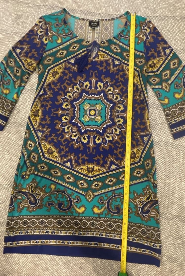 Nicole by Nicole Miller Boho Medallion Print 3/4 Sleeve Shift Dress 4