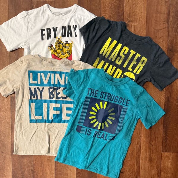 The Children's Place Boys Short Sleeve Graphic T-Shirt Bundle (4 Pack) size Medium 7-8