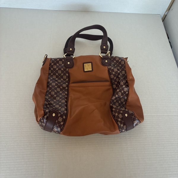 Jose Hess Danbury Mint Monogram Panel Satchel Shoulder Bag