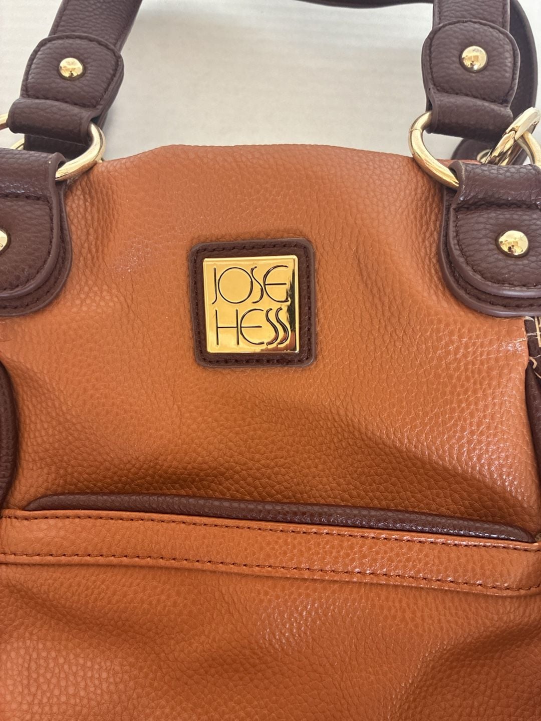 Jose Hess Danbury Mint Monogram Panel Satchel Shoulder Bag 4