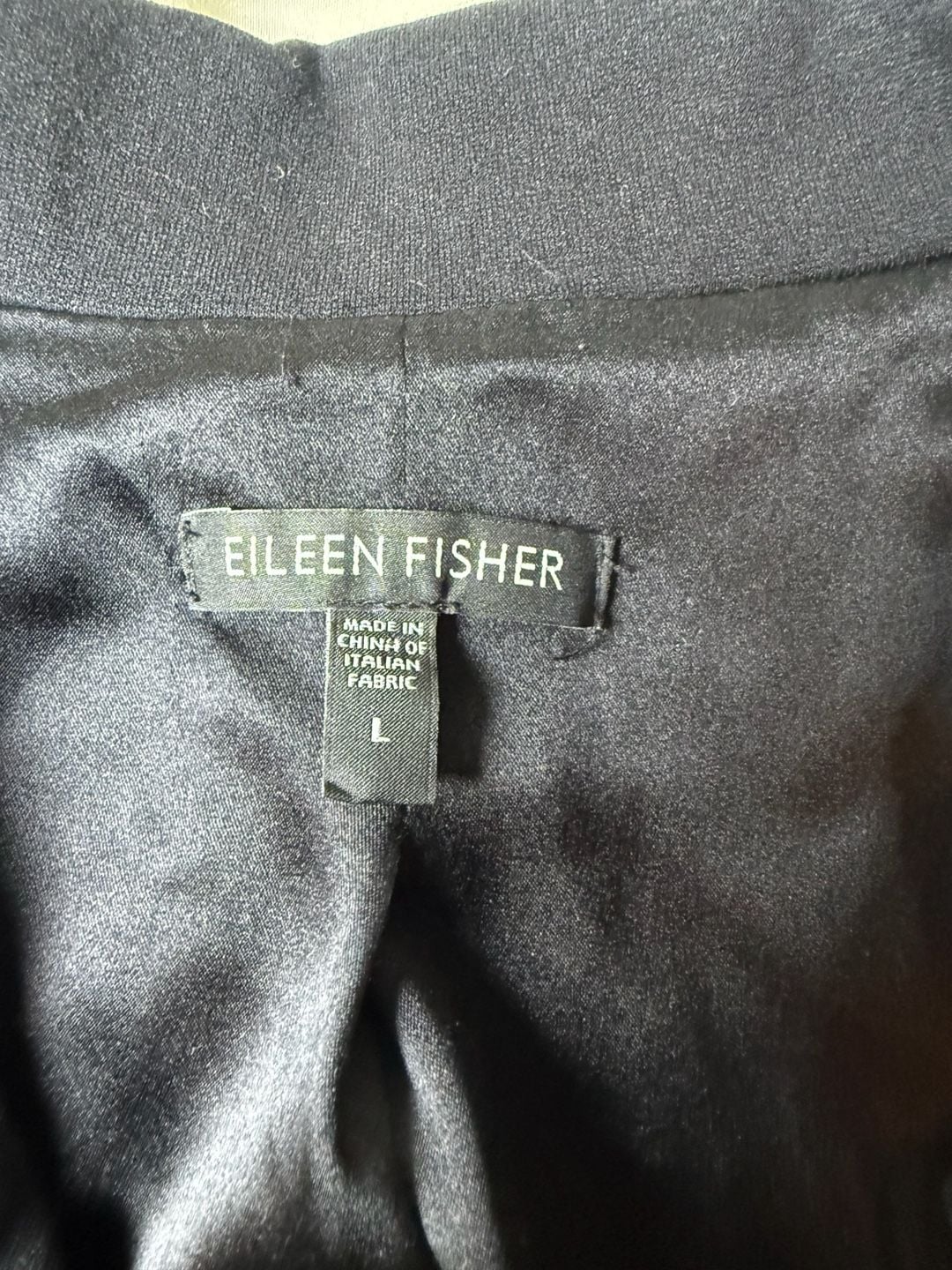 Eileen Fisher Women's Black Single Button Knit Blazer 9