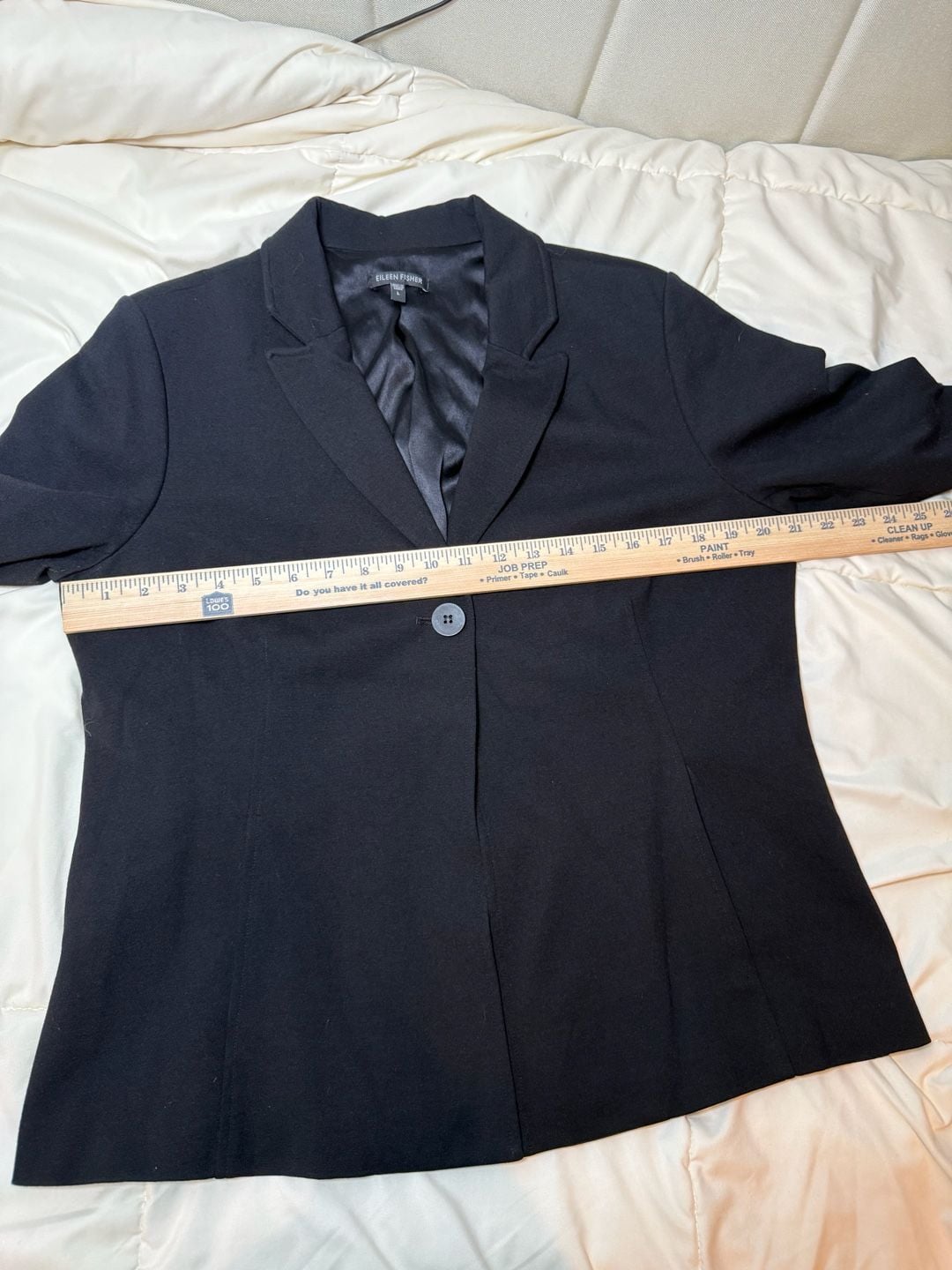 Eileen Fisher Women's Black Single Button Knit Blazer 11