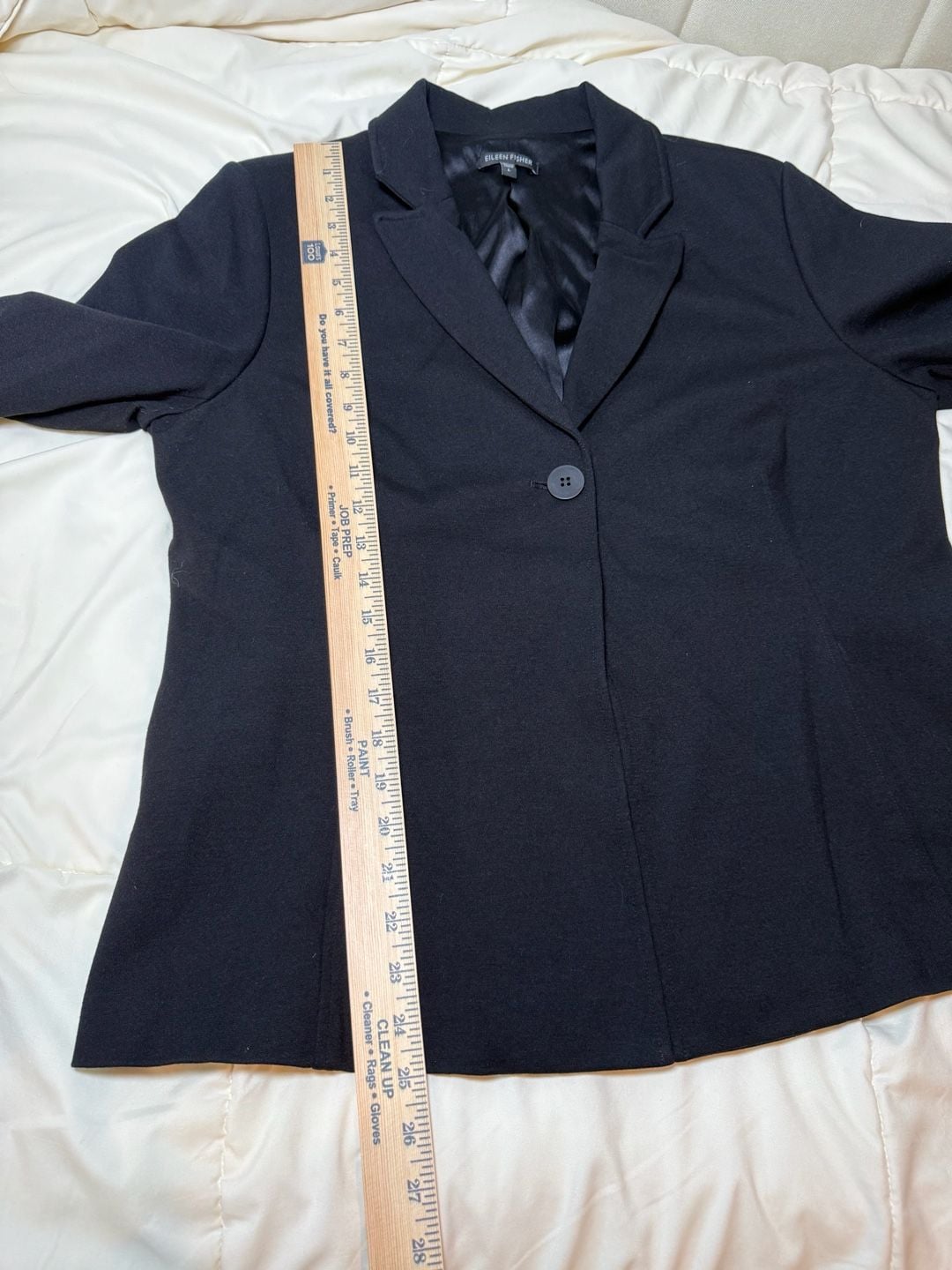 Eileen Fisher Women's Black Single Button Knit Blazer 12