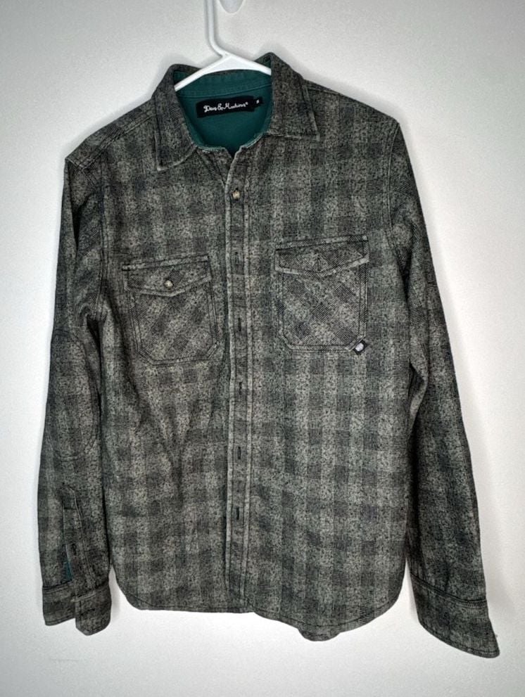 Deus Ex Machina Men's Plaid Button-Up Long Sleeve Shirt Jacket 2