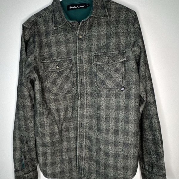 Deus Ex Machina Men's Plaid Button-Up Long Sleeve Shirt Jacket