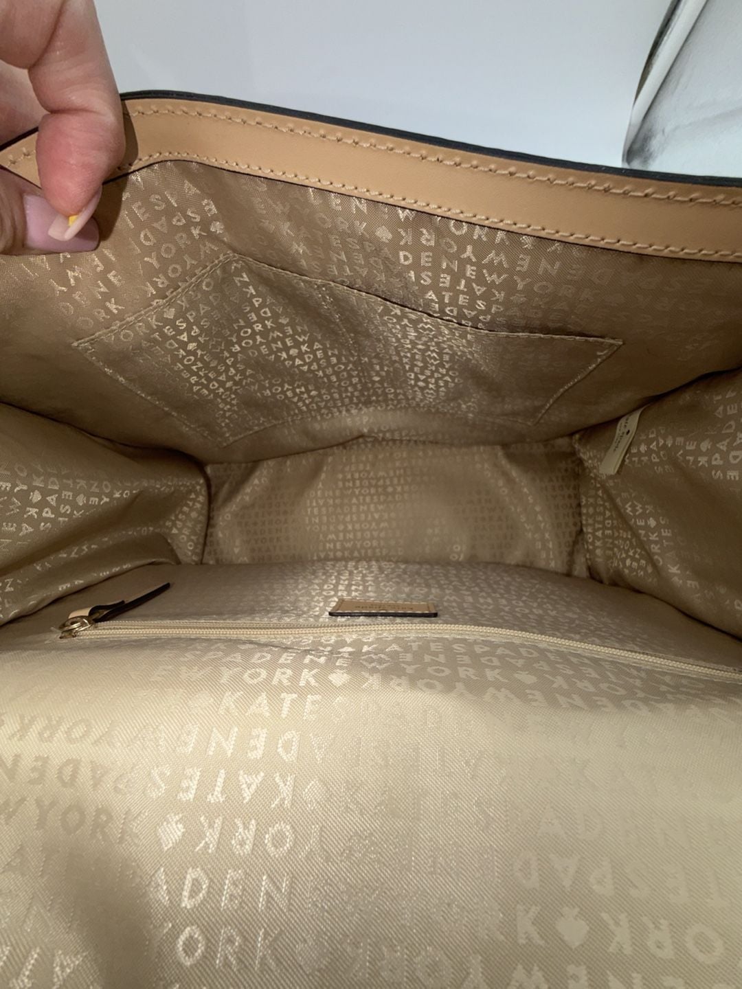 Kate Spade Harwood Place Sinclair Tan Leather Satchel Handbag 12