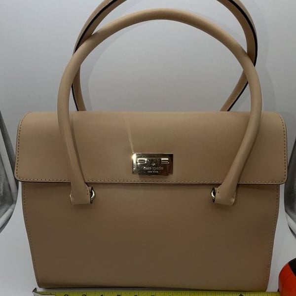 Kate Spade Harwood Place Sinclair Tan Leather Satchel Handbag