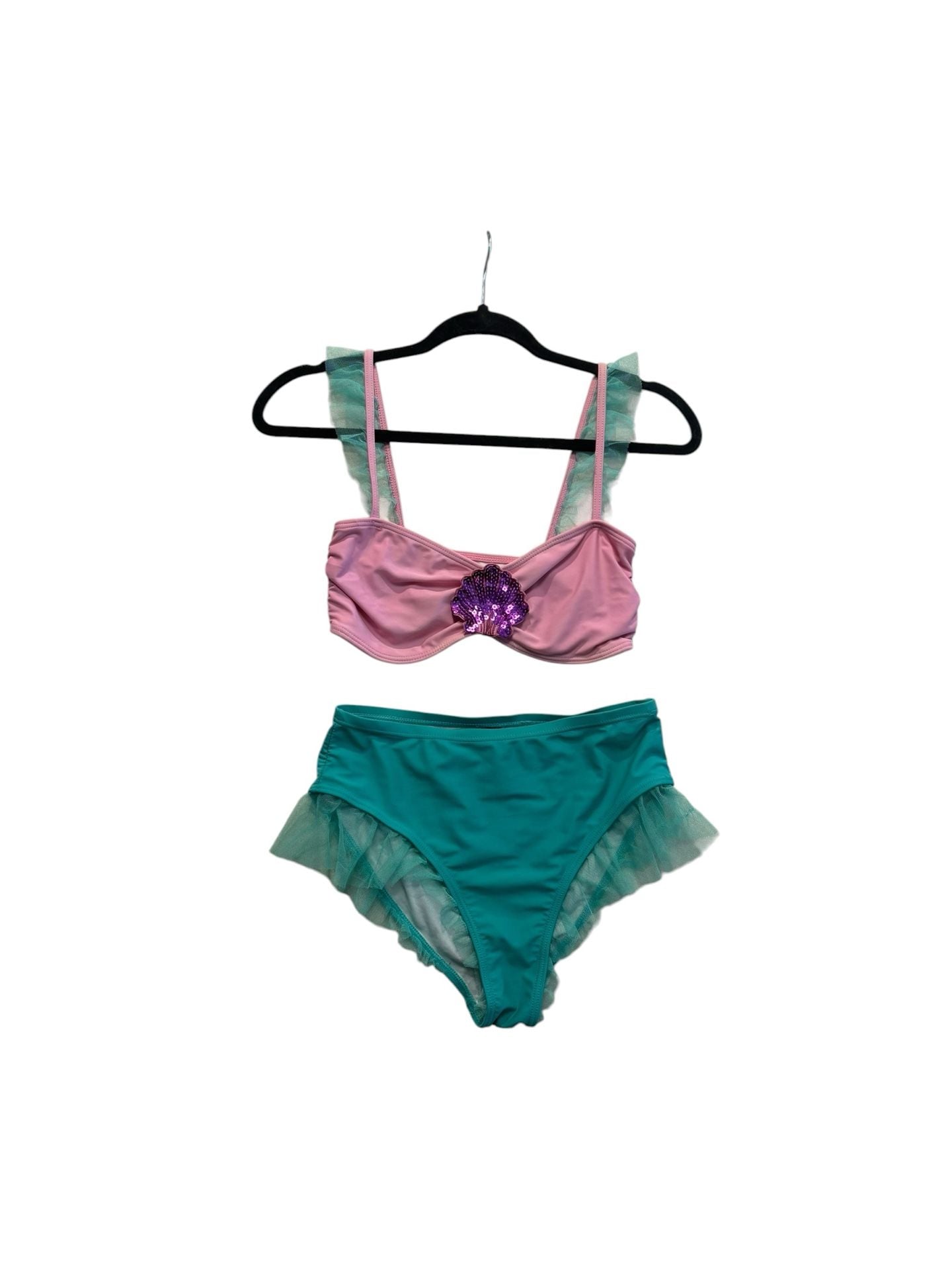 Current Mood Mermaid Sequin Shell Ruffle Bikini Set 1