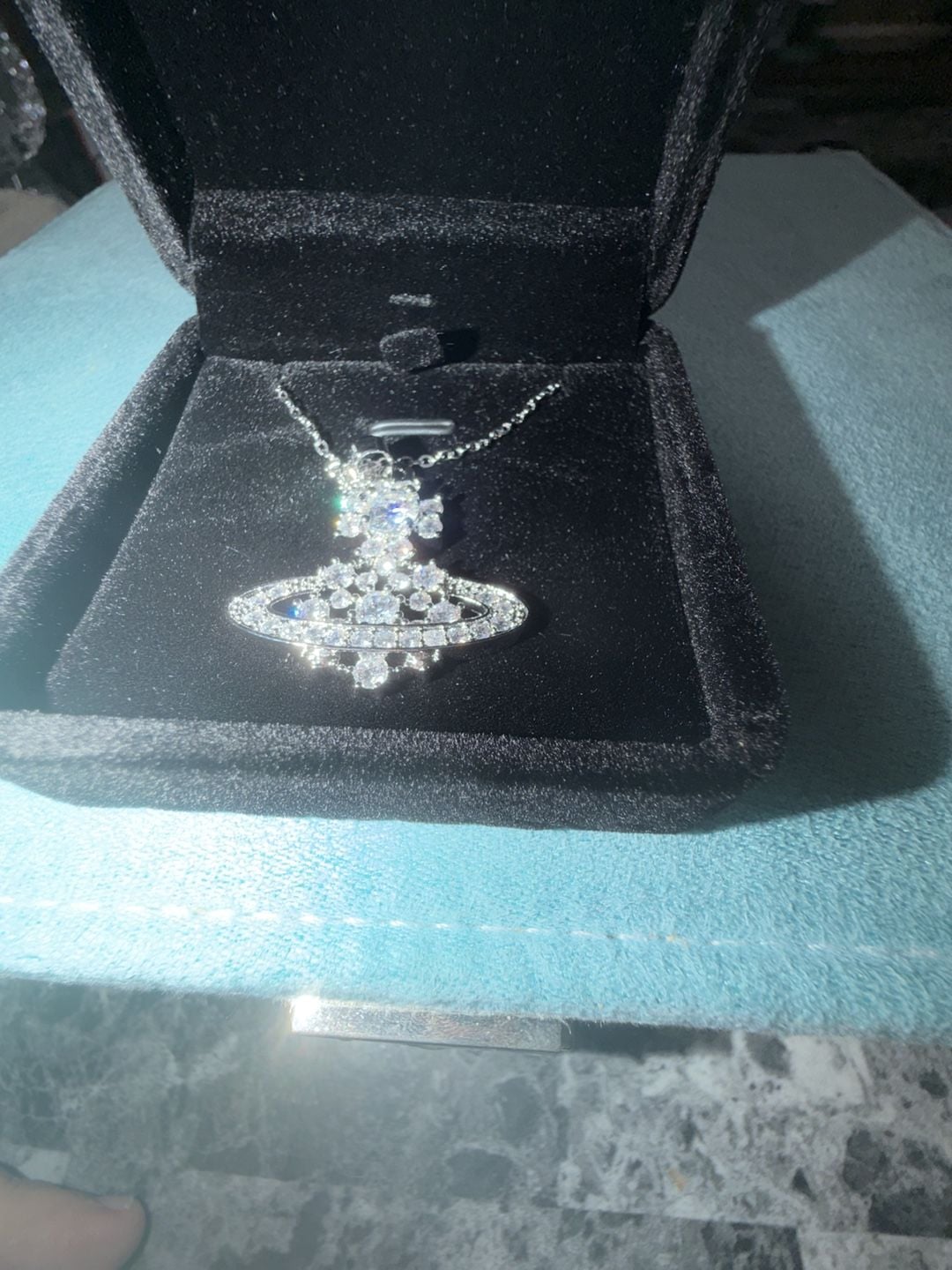 Orb Moissanite Pendant Necklace 3