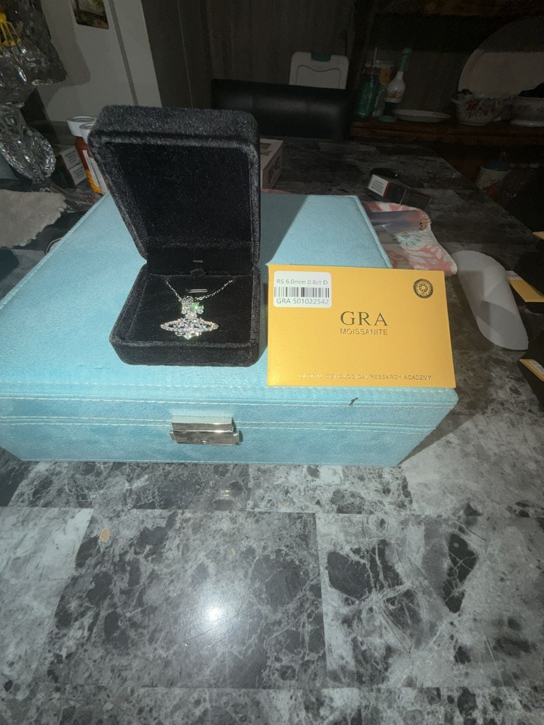 Orb Moissanite Pendant Necklace 7
