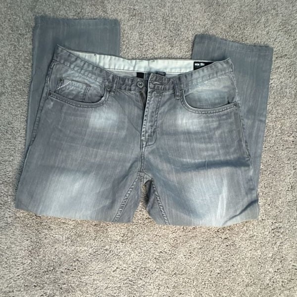 Buffalo David Bitton Men's Slim Straight Gray Wash Denim Jeans