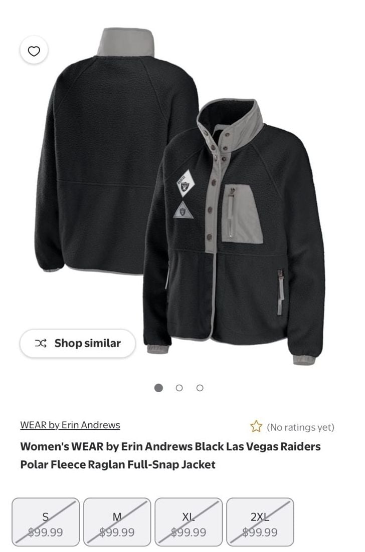 Las Vegas Raiders - WEAR by Erin Andrews Women's Polar Fleece Raglan Full-Snap Jacket 5