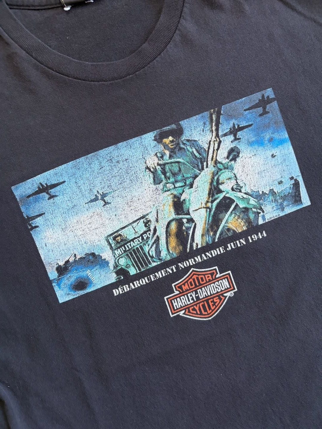 Harley-Davidson Debarquement Normandie Juin 1944 Paris Etoile Graphic T-Shirt 5