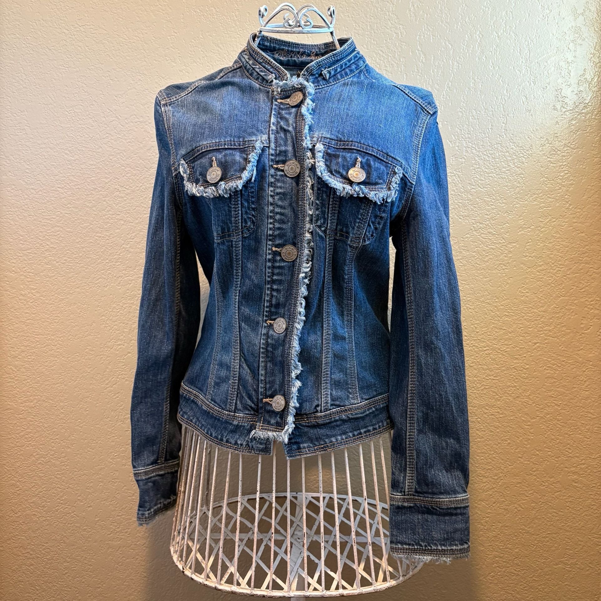 Fitted Moto Denim Jacket 2