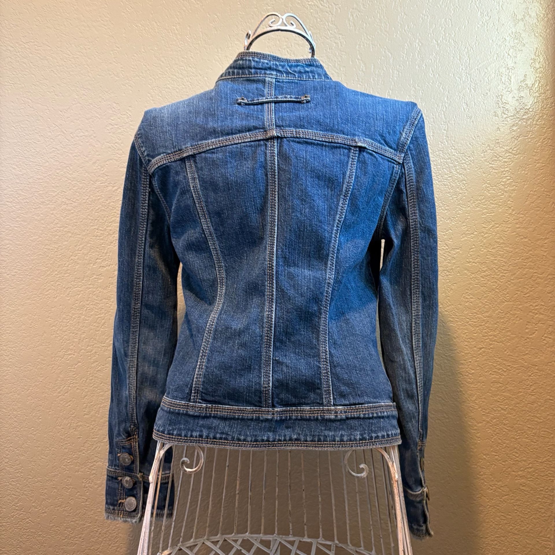 Fitted Moto Denim Jacket 5