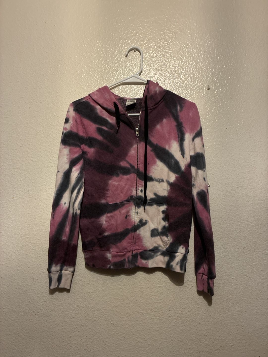 Victoria's Secret PINK Tie-Dye Full-Zip Hoodie with Sleeve Logo Y2K 2