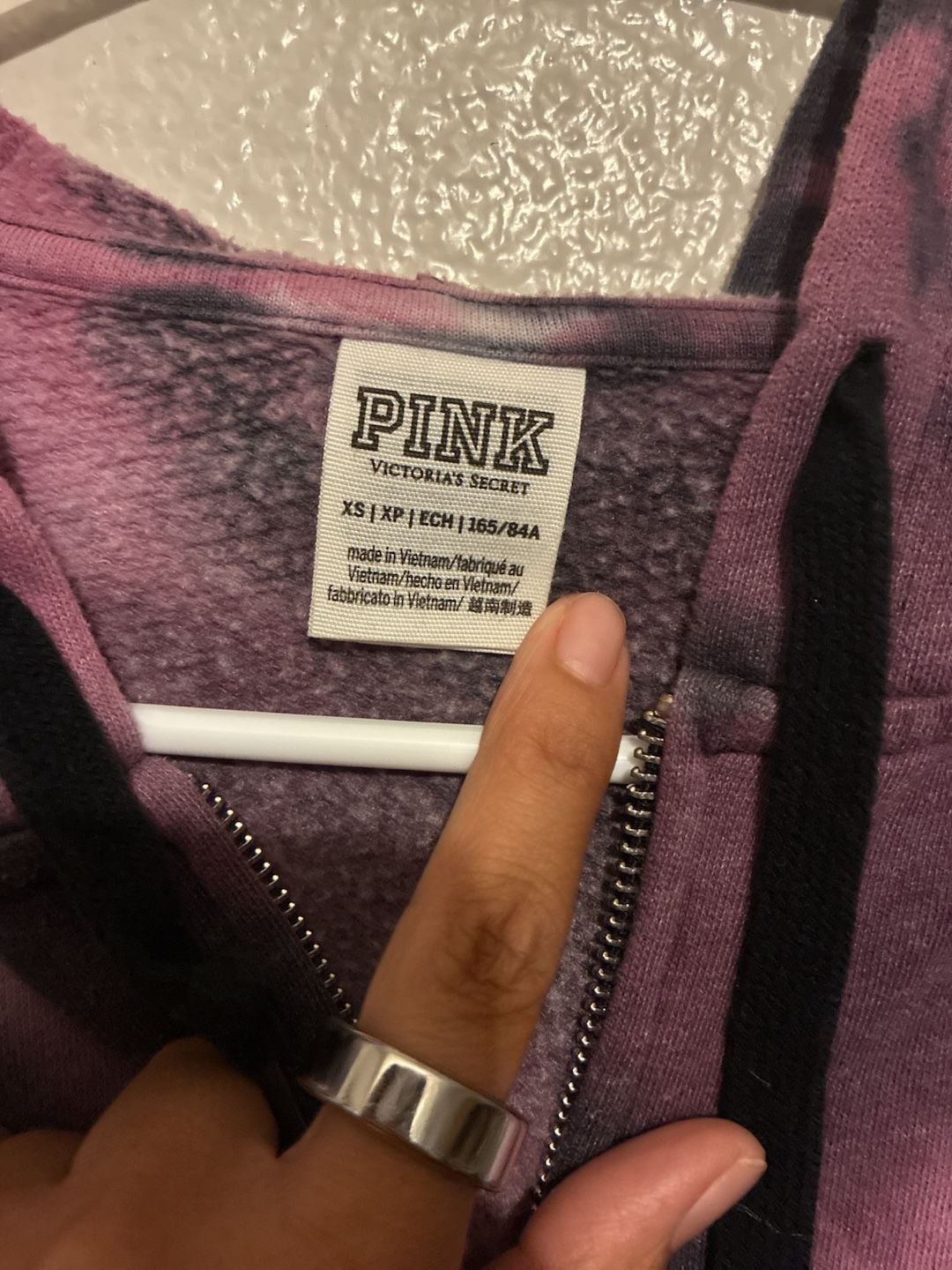 Victoria's Secret PINK Tie-Dye Full-Zip Hoodie with Sleeve Logo Y2K 3