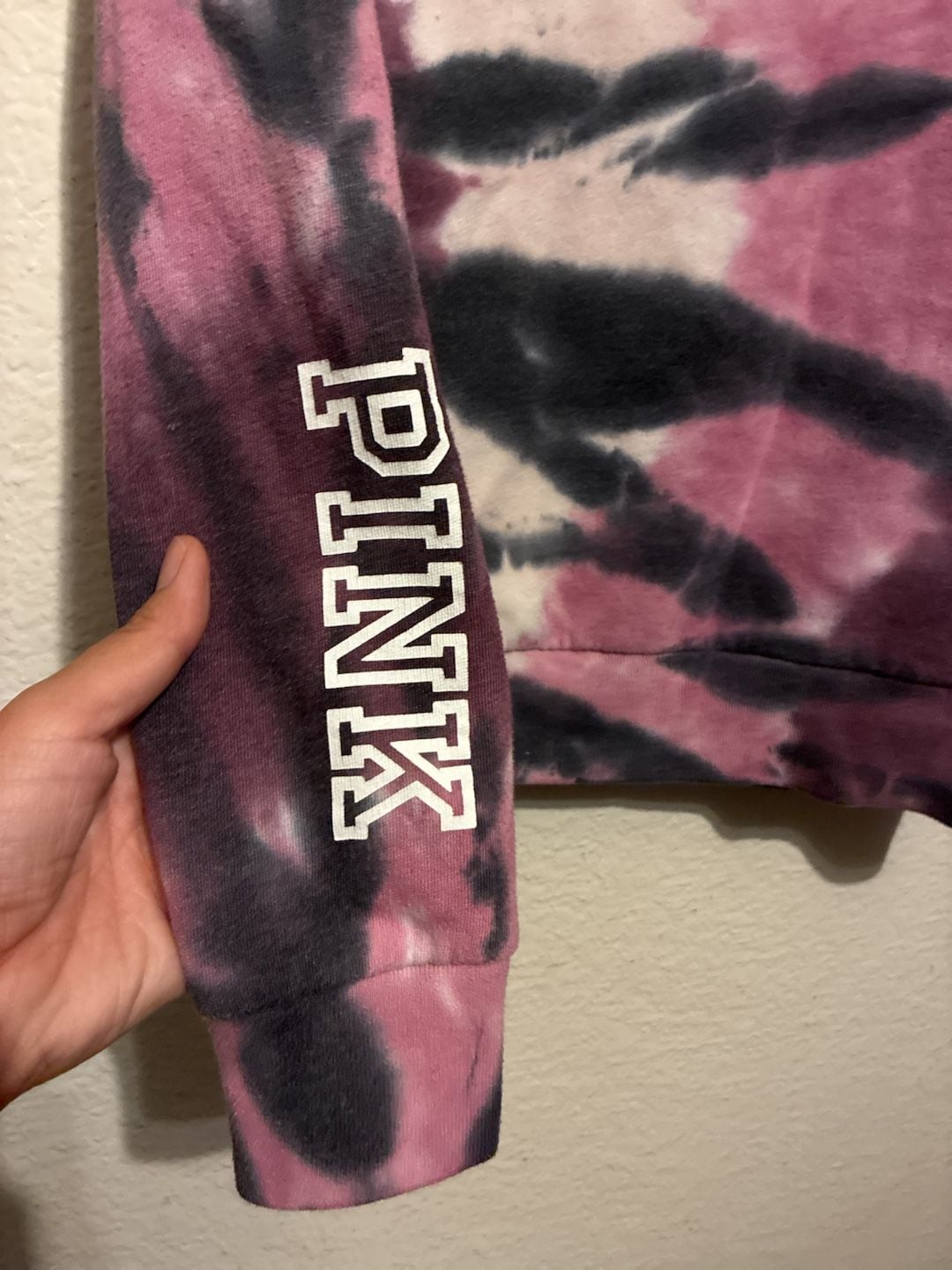 Victoria's Secret PINK Tie-Dye Full-Zip Hoodie with Sleeve Logo Y2K 5