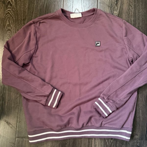 Fila Classic Logo Sweater Adult XXL Purple Crewneck Sweatshirt Pullover Mens