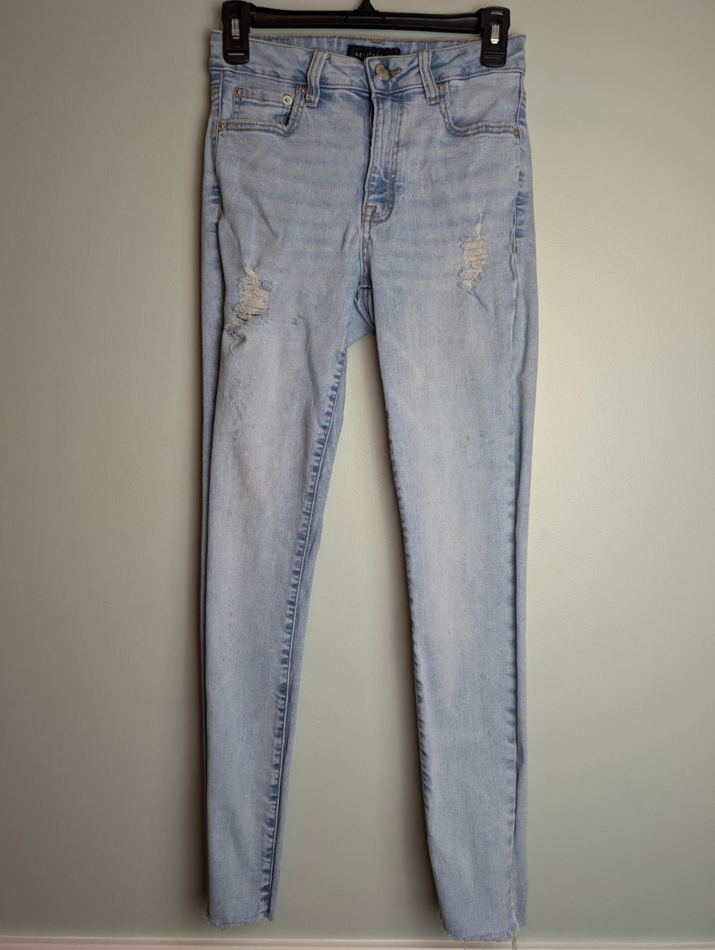 y2k Casualchic Aeropostale High Rise Distressed Raw Hem Jegging 2
