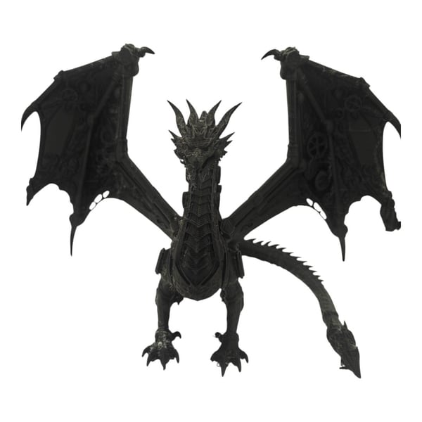 3D Printed Steampunk-Style Mechanical Dragon Posable Figurine