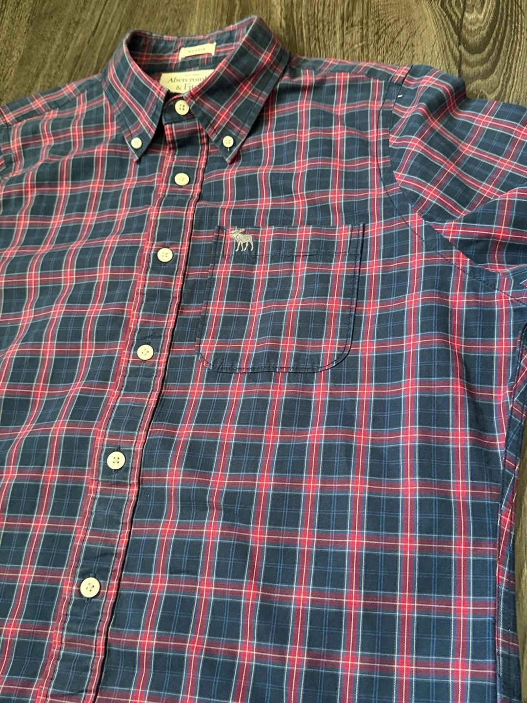 Abercrombie & Fitch Muscle Fit Long Sleeve Plaid Button Down Shirt 8