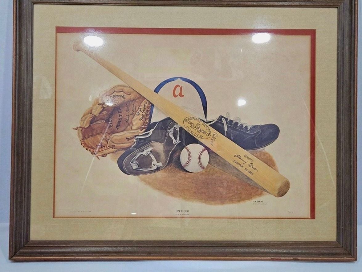 1974 Hank Aaron Atlanta Braves “On Deck” Limited Edition #234/300 by E.R. McIntosh. 1