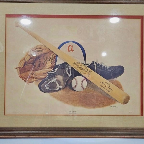 1974 Hank Aaron Atlanta Braves “On Deck” Limited Edition #234/300 by E.R. McIntosh. 