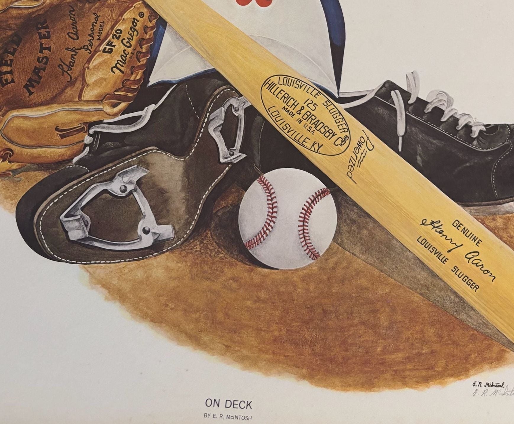 1974 Hank Aaron Atlanta Braves “On Deck” Limited Edition #234/300 by E.R. McIntosh. 4
