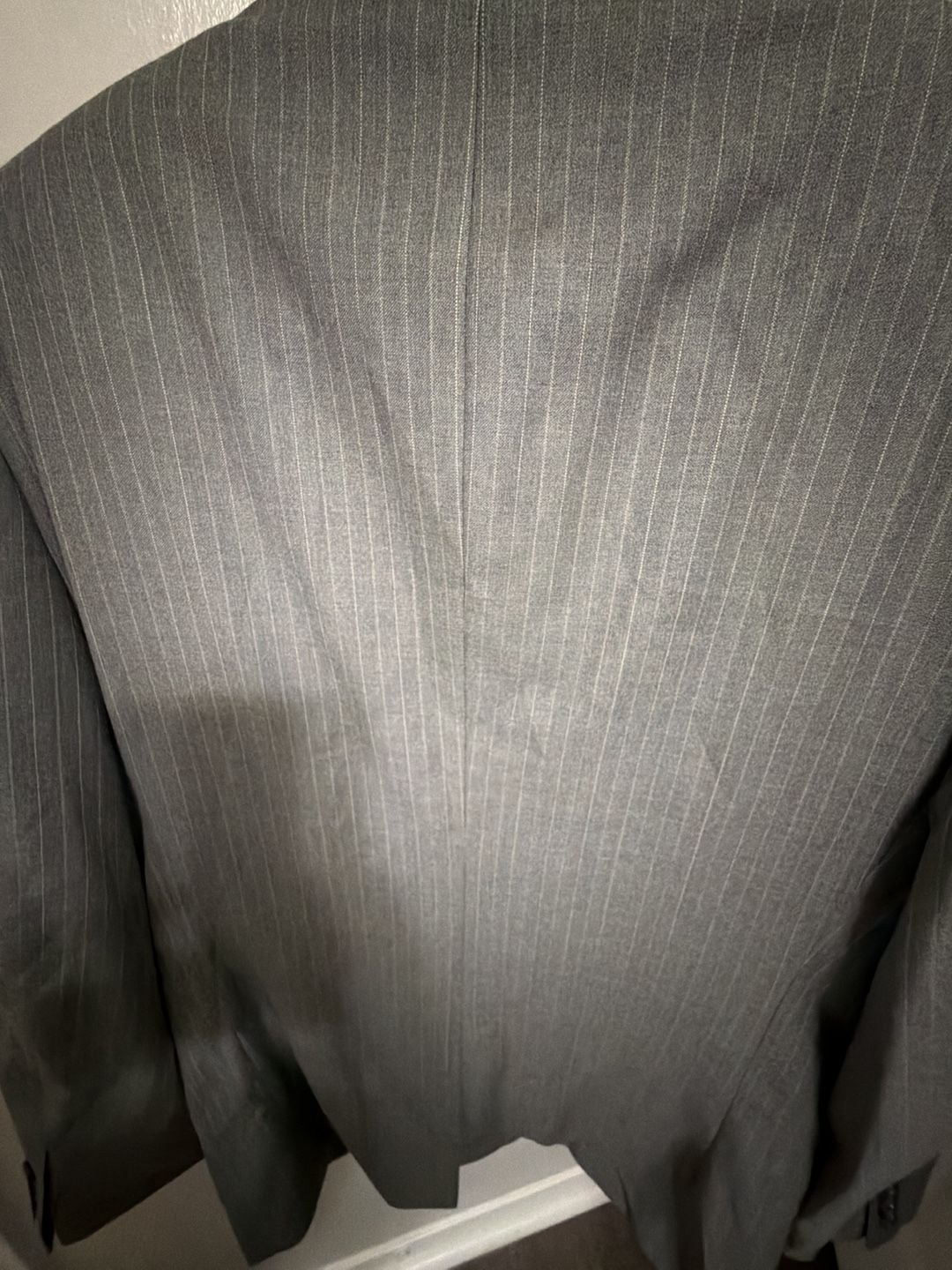 Tasso Elba Mens 38R Gray Pinstripe Wool Blazer Vitale Barberis Canonico Italy 6