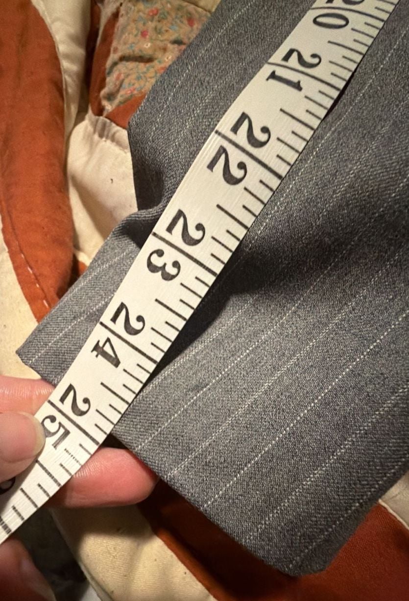 Tasso Elba Mens 38R Gray Pinstripe Wool Blazer Vitale Barberis Canonico Italy 12