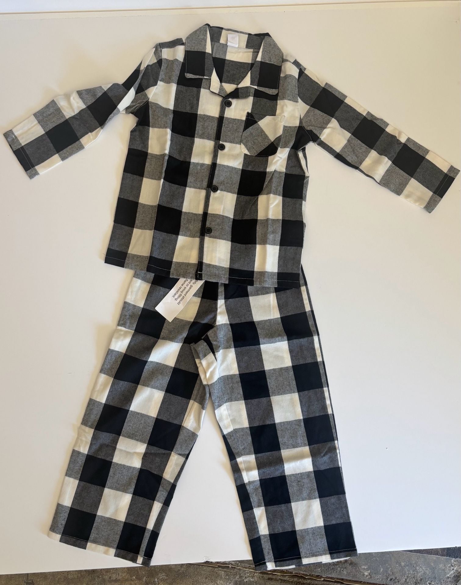 Old Navy Boys Buffalo Plaid Long-Sleeve Button-Down Pajama Set 1
