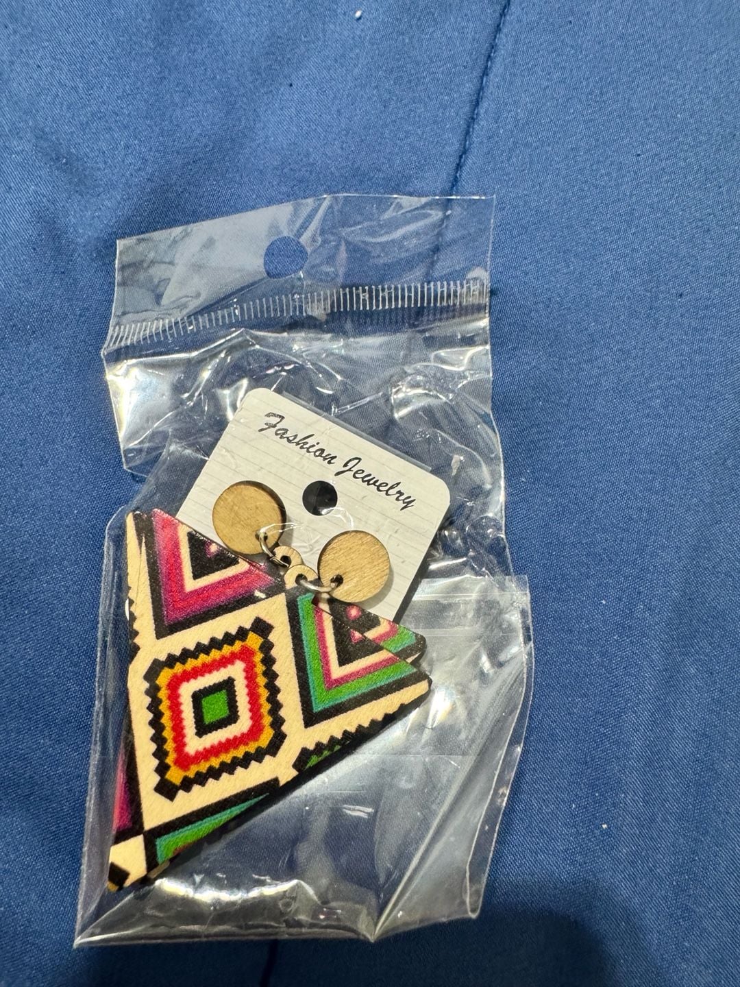 3 x$5 Bohemian Geometric Printed Wooden Dangle Earrings 2