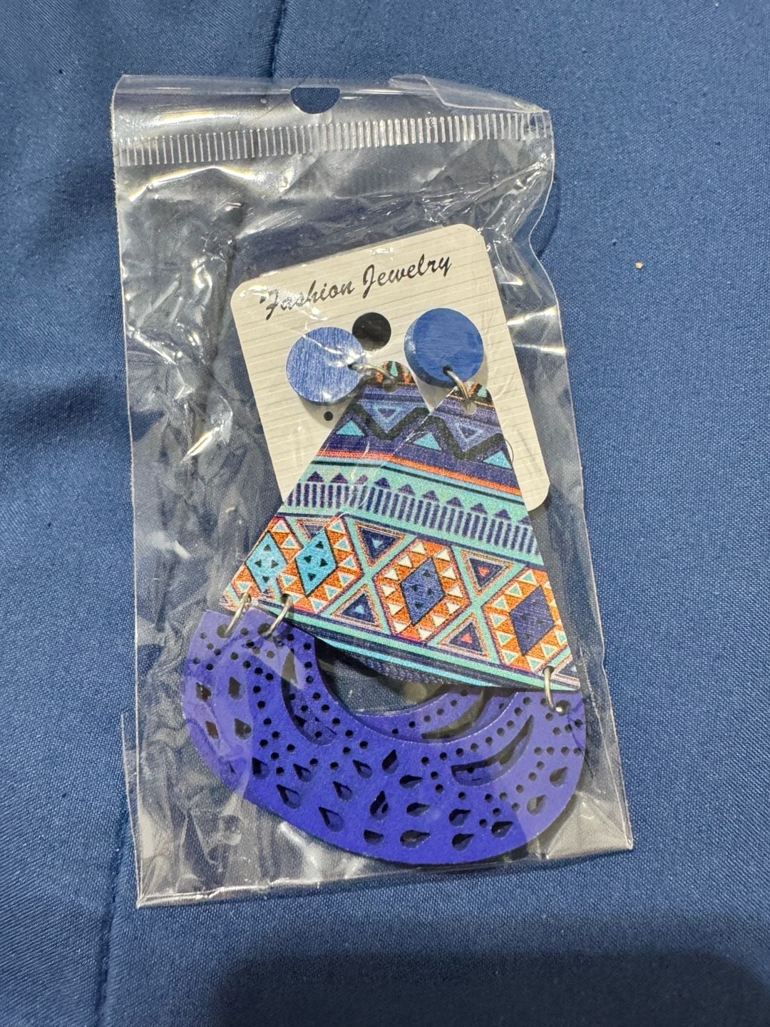 3 x$5 Bohemian Geometric Printed Wooden Dangle Earrings 4