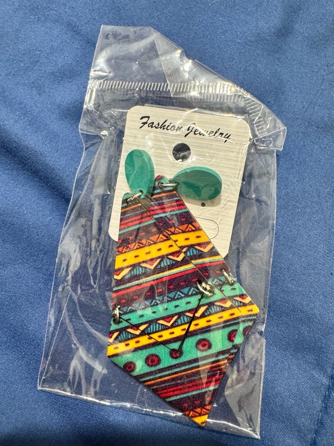 3 x$5 Bohemian Geometric Printed Wooden Dangle Earrings 5