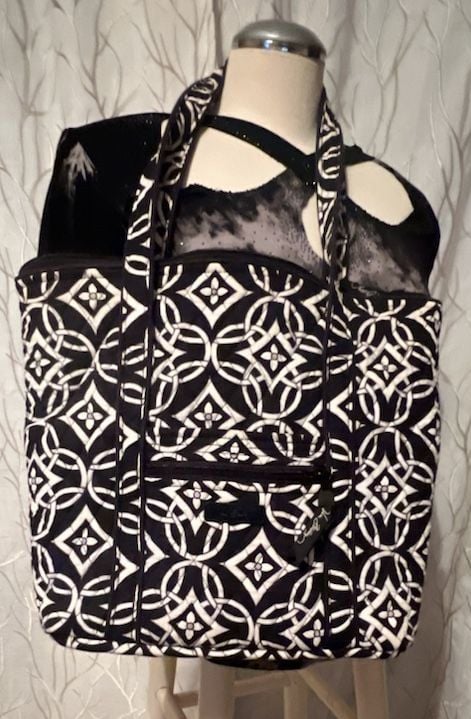 Vera Bradley Villager Tote Bag in Black and White Geometric Pattern 2