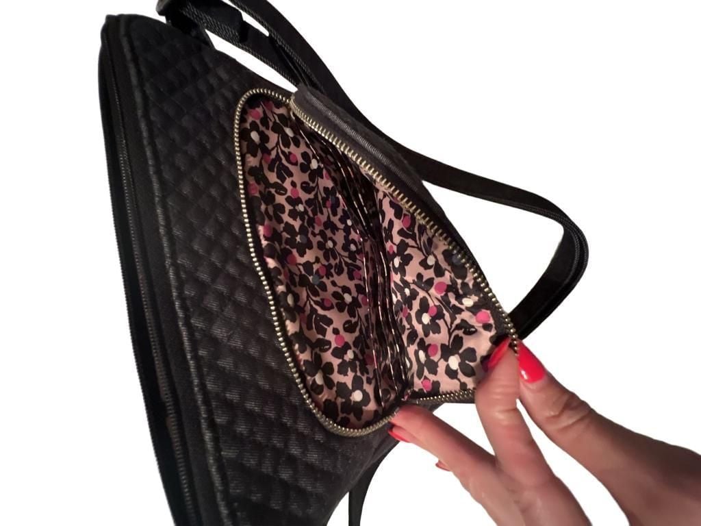 Vera Bradley Quilted Denim Crossbody Bag with Floral Interior Lining 6